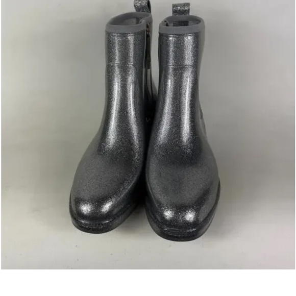 Kate Spade New York Women's 9 Puddle Rain Waterproof Booties Silver Glitter - Picture 4 of 6